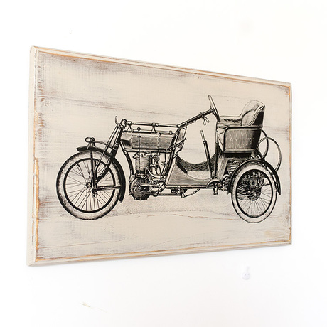 阿楹 手绘古董车印刷木板画 美式复古怀旧loft工业风格装饰挂件