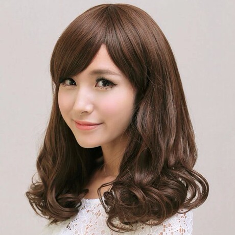 假发女生中长发斜刘海长梨花头假头发自然黑色深浅棕色修脸非主流