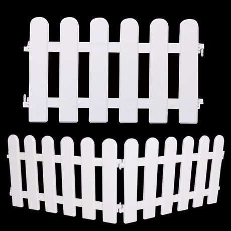 千奇坊圣诞节塑料栅栏围栏庭院白色圣诞栅栏圣诞树装饰品单片装