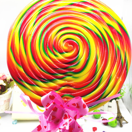 礼盒装送1000g克超大七彩棒棒糖波板糖可爱零食婚庆零食批发包邮