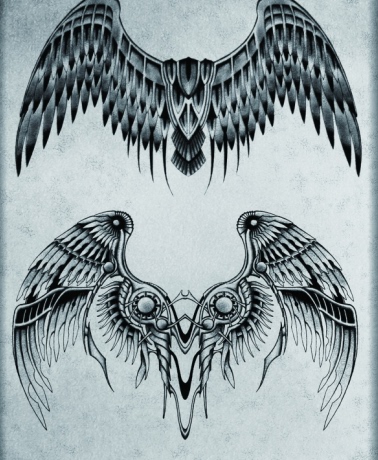 纹身图片 素材 纹身手稿 图案背部翅膀 资料 【天使之翼】电子版