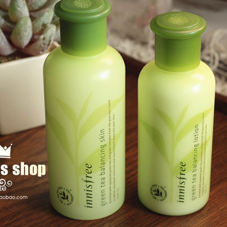 韩国代购 innisfree 悦诗风吟 新绿茶精华清爽平衡补水水乳 现货
