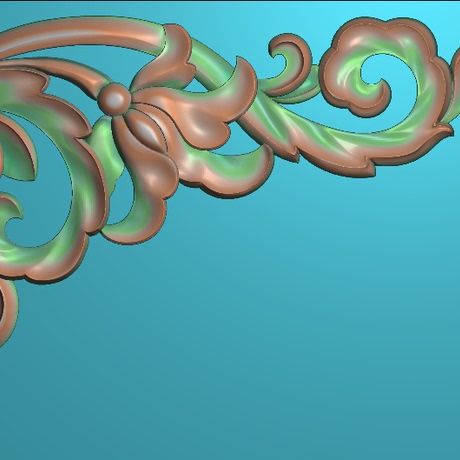 欧式洋花门上洋花角花床头花圆横竖贴花石雕浮雕灰度雕刻精雕图