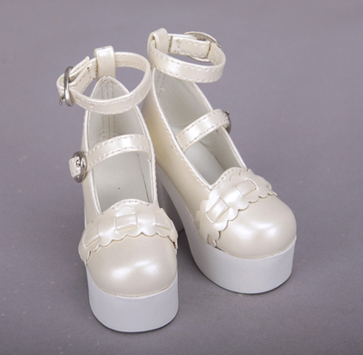 taobao agent BJD shoes 1/3, 3 minutes, 4 minutes, 1/4 thick heels, high heels leather shoes pearl light color 3 color full free shipping