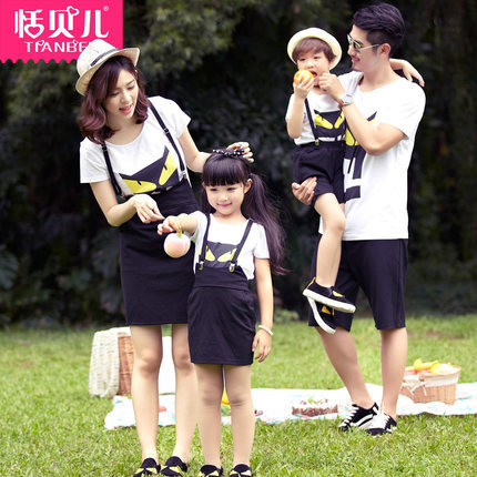 贝儿亲子装夏装家装母女母子新款套装