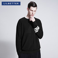 Lilbetter男士毛衣 韩版休闲撞色线衣长袖套头针织衫圆领毛线衣男