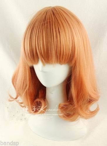

Парик HOT New Fashion Medium Orange Mix Curly Cosplay BOB Wavy