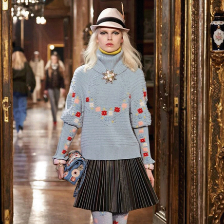 球双层高领羊毛针织衫套头毛衣                  恶搞香奈儿2015秋冬