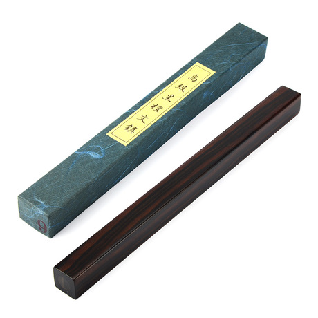 日本制黑檀木文镇9# 27cm单条盒装 素面压尺镇纸镇尺文房用品
