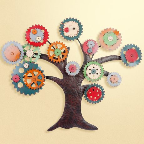 loft爵士复古酒吧挂画铁艺齿轮树装饰品墙饰墙面装饰墙上装饰品艺