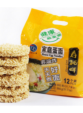 【天猫超市】香港寿桃牌 非油炸面条 菠菜面 拌面 方便面 12个装