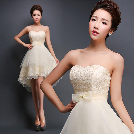 【抹胸绑带礼服】_伴娘演出礼服图片_抹胸伴娘礼服价格_搭配分享 - 爱