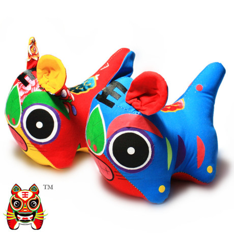 小虎阿福 纯手工布艺 布老虎 乖乖虎 中号 可爱帅气 儿童节礼物