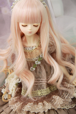 taobao agent BJD doll uses high temperature silk wigs 1/4 4 -point princess roll cherry blossom powder soft girl