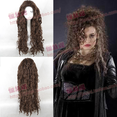 taobao agent Harry Potter Bellatrix Bellatrix brown brown wavy curl long hair cos wig