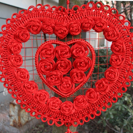 包邮中国结喜字结婚挂件心形玫瑰同心结婚庆挂饰过年春节喜庆装饰