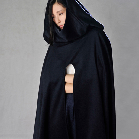 网站地图 原创连帽斗篷披风,高档羊毛呢,连领大兜帽,保暖度佳, 大牌