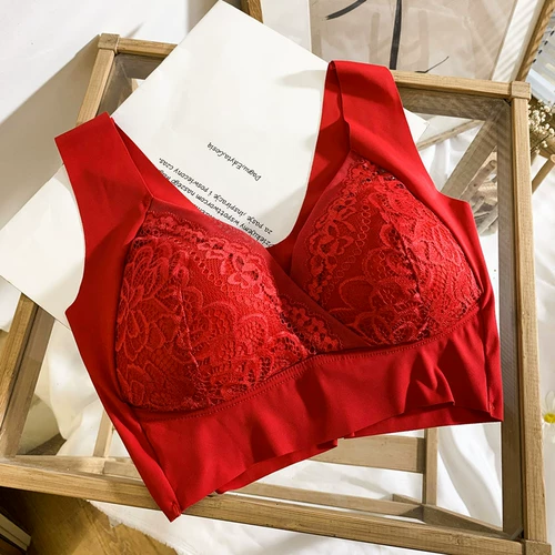 Оберег на день рождения, бюстгалтер, тонкий бюстгальтер без косточек, сексуальное красное нижнее белье, майка топ, большой размер, по фигуре, красивая спина