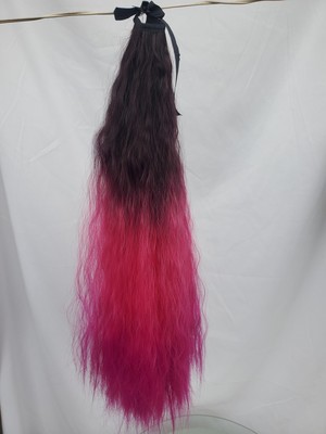 taobao agent Dyed gradient three -color ponytail ponytail fluffy hair