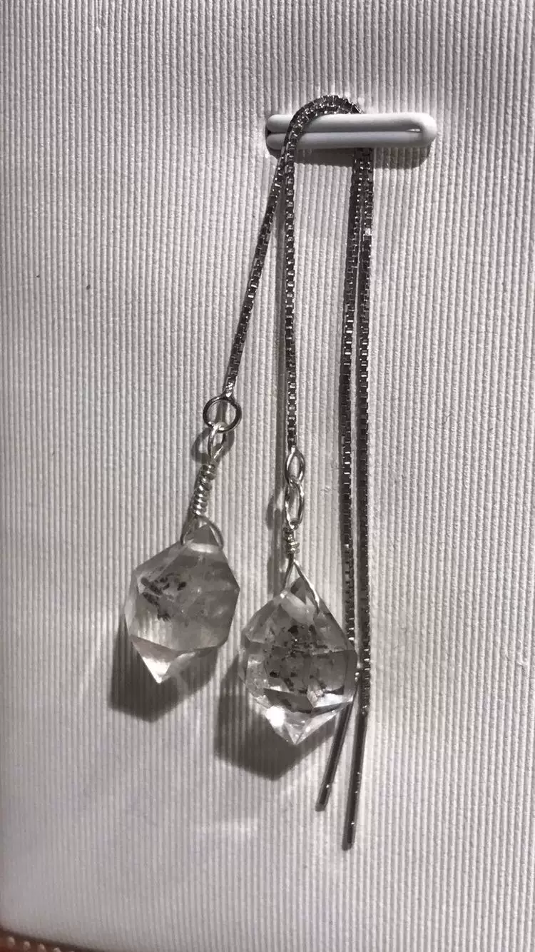 Stone inlay, earrings, silver 925 sample