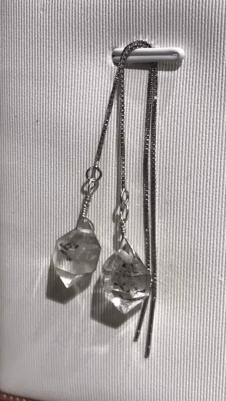Stone inlay, earrings, silver 925 sample