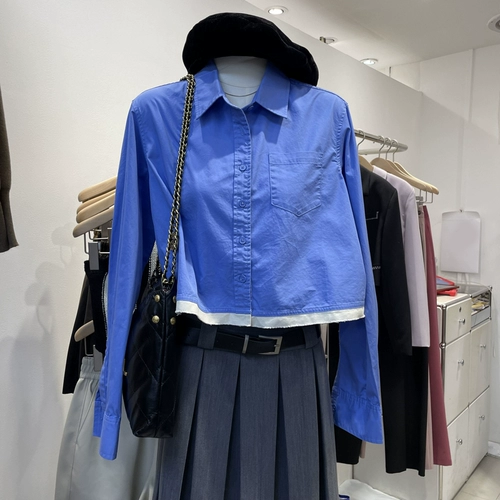 Южнокорейский весенний товар, короткая рубашка, кардиган, 2024 года, в корейском стиле, свободный крой