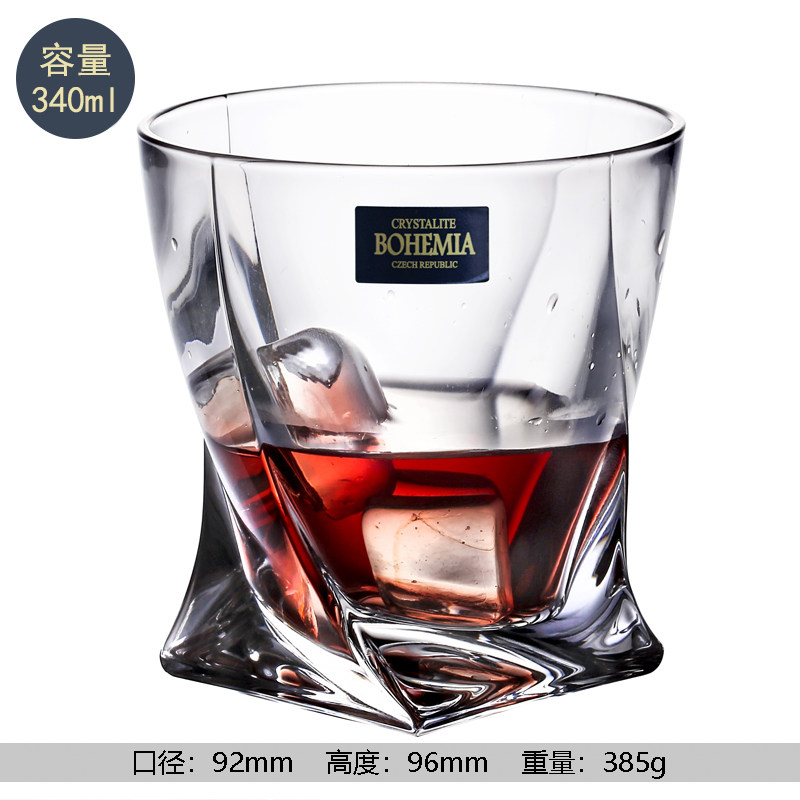 Czech Bohemian crystal whiskey glass, hand-carved nosing glass, premium spirits glassware