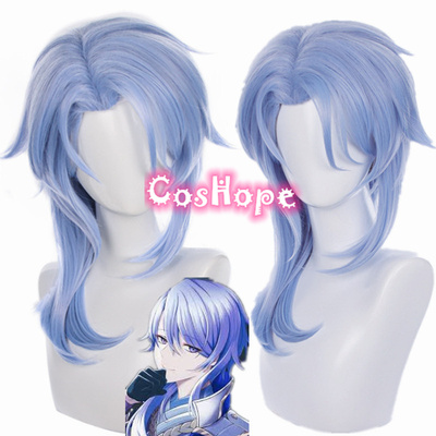 taobao agent COSHOPE o o o o 神 COSPLAY long blue wig modeling