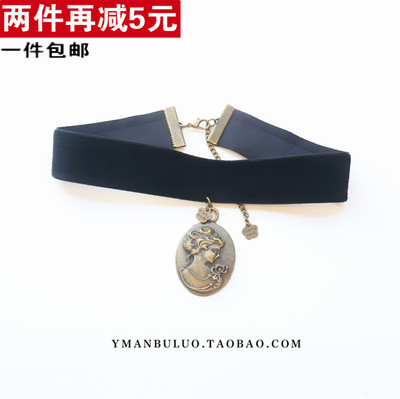 taobao agent Black swan, choker, bronze necklace, chain, metal retro pendant, 2.5cm