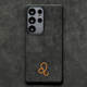 Textured Matte Black Minimalist Suede Microfiber Phone Case for Galaxy S25, S25+, and S25 Ultra