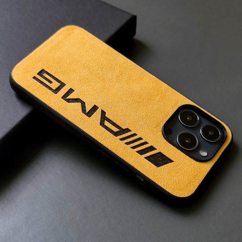Alcantara AMG, MPower BMW Motorsport New Suede Microfiber High End Premium Business 16, 16 Plus, 16 Pro, 16 Pro Max iPhone