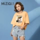 Yonziqi thuần cotton lưới màu đỏ hàng đầu 2021 mới của phụ nữ phiên bản Hàn Quốc lỏng lẻo của thủy triều hoang dã trong áo thun ngắn tay mùa hè - Áo phông