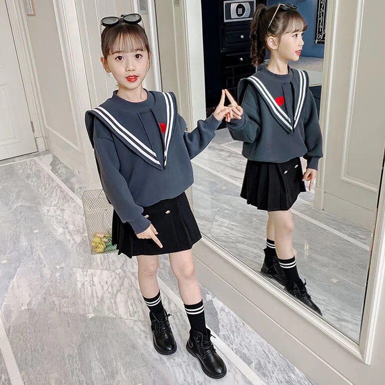 Warm warm sweatshirt, demi-season doll for students, 2023 collection, for teenagers, western style, doll collar