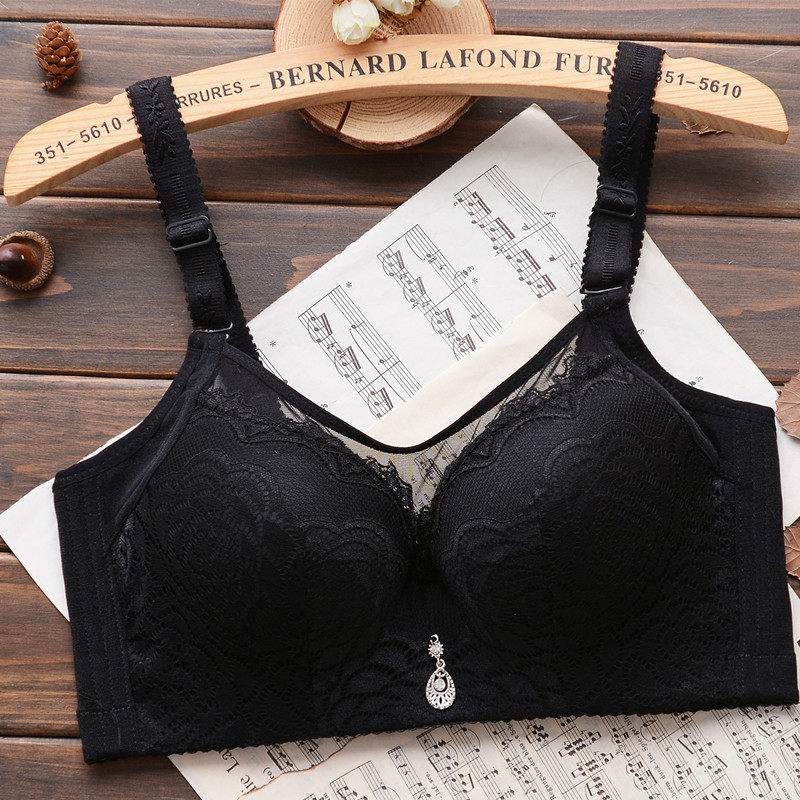 [USD 12.15] Big boobs small plus size bra fat mm thin anti-shine thin ...