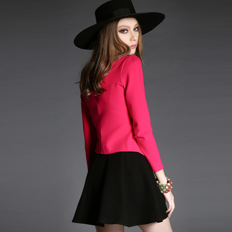 zk时尚休闲套装女装2016春装新款套装修身显瘦套装裙两件套