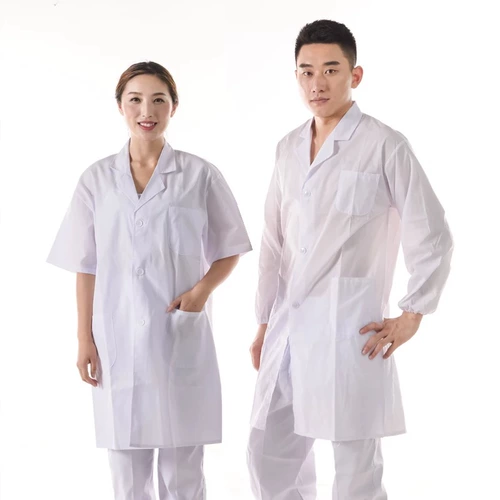 Летний белый халат, униформа врача подходит для мужчин и женщин, химическая униформа медсестры для школьников, комбинезон, короткий рукав