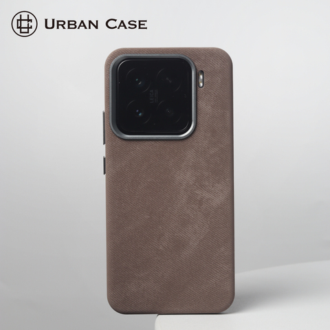 URBAN Brown Woven Leather Camera Housing for 15 Phone Case