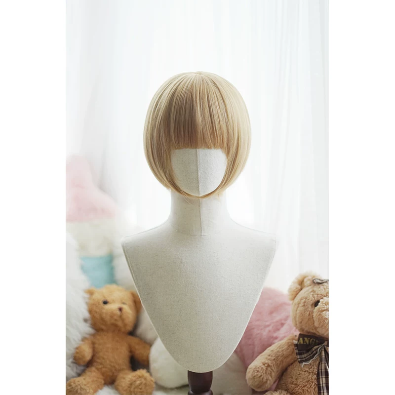 [Королевский чай воды] Lolita тигровий рот держит двойной хвост римские скрученные волосы карамельный коричневый солодовый золотистый лен