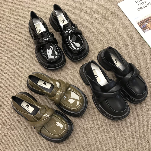 Демисезонные туфли на платформе, летняя обувь в английском стиле для кожаной обуви, коллекция 2022, в британском стиле