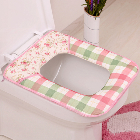 包邮夏季方型马桶垫棉麻拉链方形马桶垫方型马桶套圈座便套坐便套