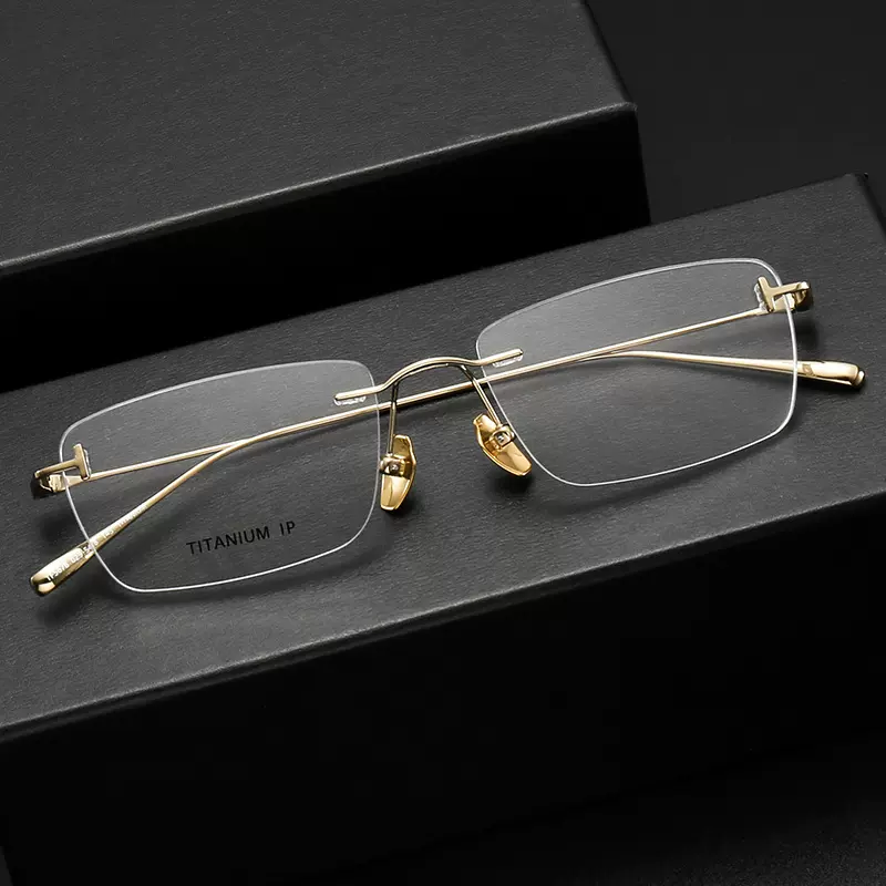 新款深圳纯钛眼镜框超轻克罗星无框眼镜架近视眼镜男WYB8808-Taobao