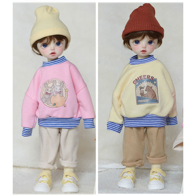 taobao agent [Spot Free Shipping] 6 points BJD doll printed sweater set BJD baby jacket