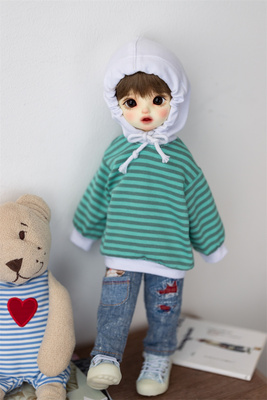 taobao agent [Kaka Planet] BJD 6 -point sweater striped hooded sweater daily baby jacket