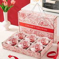 Розовая красная роза 6 мисок