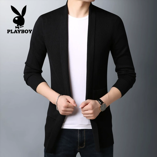 Playboy, трикотажный свитер, кардиган, куртка, демисезонная утепленный лонгслив, в корейском стиле, оверсайз