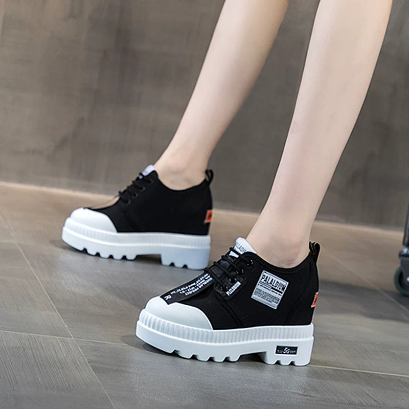 Earthquake King Internet Celebrity Shoes Women's Super Hot Shoes Autumn New Versatile Korean Version Increased Thick-soled Canvas Casual Shoes