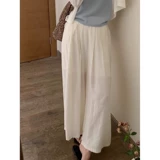 Тонкие летние штаны, из хлопка и льна, свободный прямой крой, защита от солнца