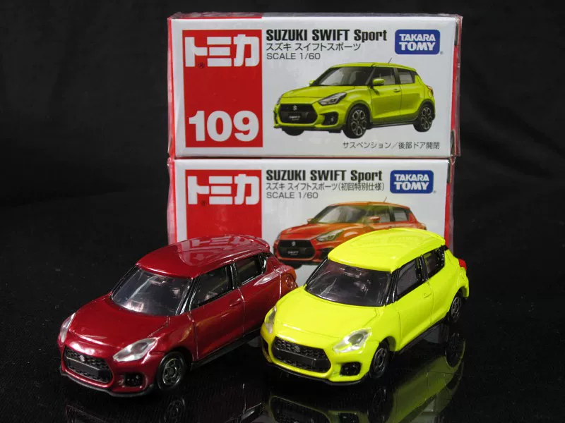 Genuine Tomy Tomica Mo Mo Model Model Red White Box No. 109 Suzuki Swift Sport red and yellow