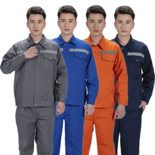 Осенний демисезонный синий светоотражающий комбинезон