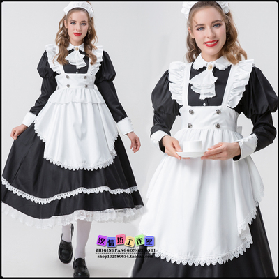 taobao agent Maid dress large size long men wearing women's big guys Lolita anime cos maid service Cosplay women's European version